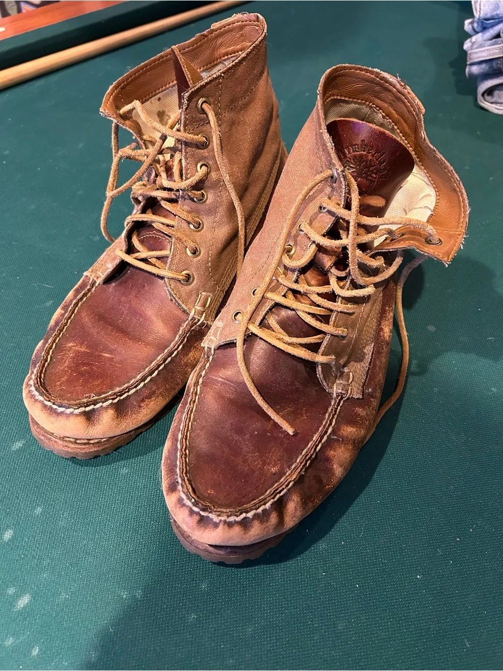 Timberland Men's Brown Leather Moc Toe Boots